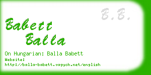 babett balla business card